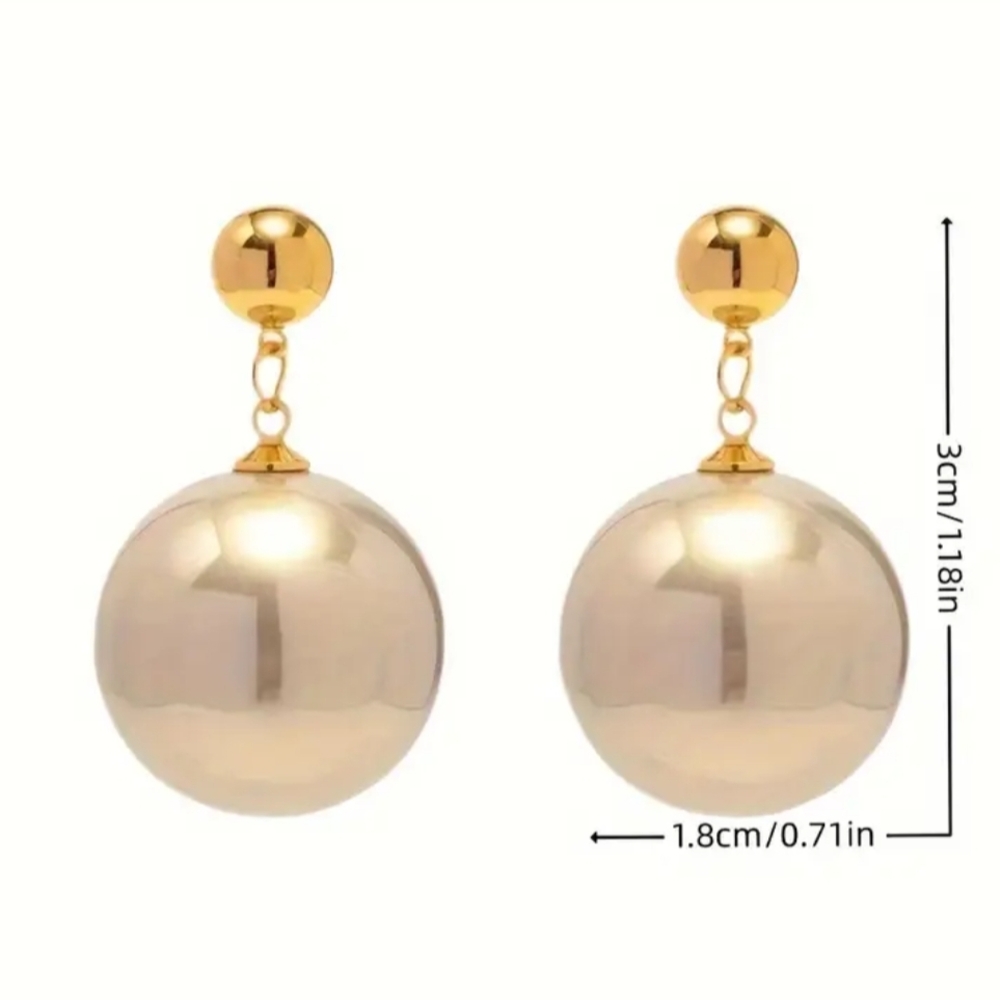 Gold and Pearl Drop Earrings - Picture 2 of 3